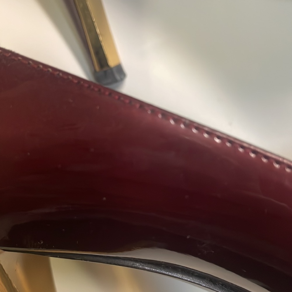 Ruby Red And Gold Stuart Weitzman Heels - image 8